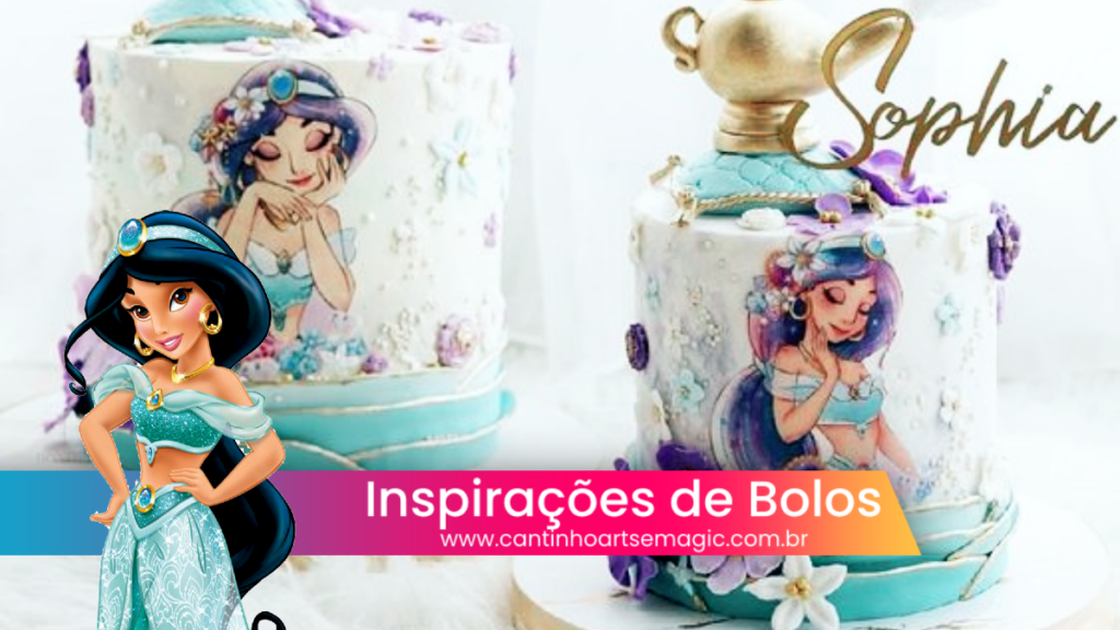 Inspirações de bolos da princesa Jasmine